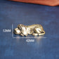 Pure Brass Zodiac Dog Desk Ornament, Lost-Wax Cast Tea Pet & Office Decoration