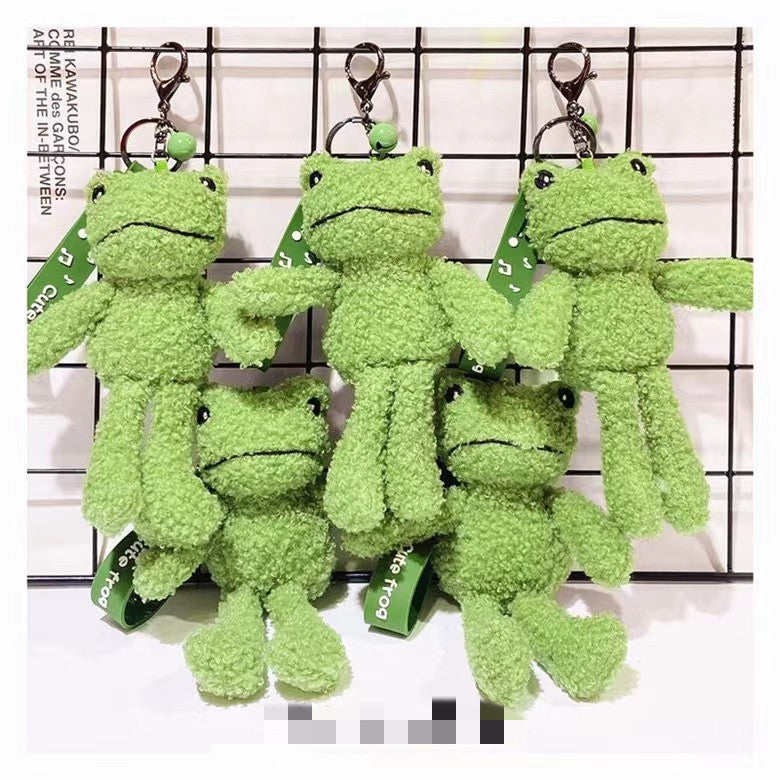 Ultra-Soft Green Frog Plush Keychain Pendant or Mini Wallet.