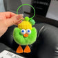 Soft & Stylish: Cute Imitate Rex Rabbit Fur Little Duck Car Key Ring Pendant.