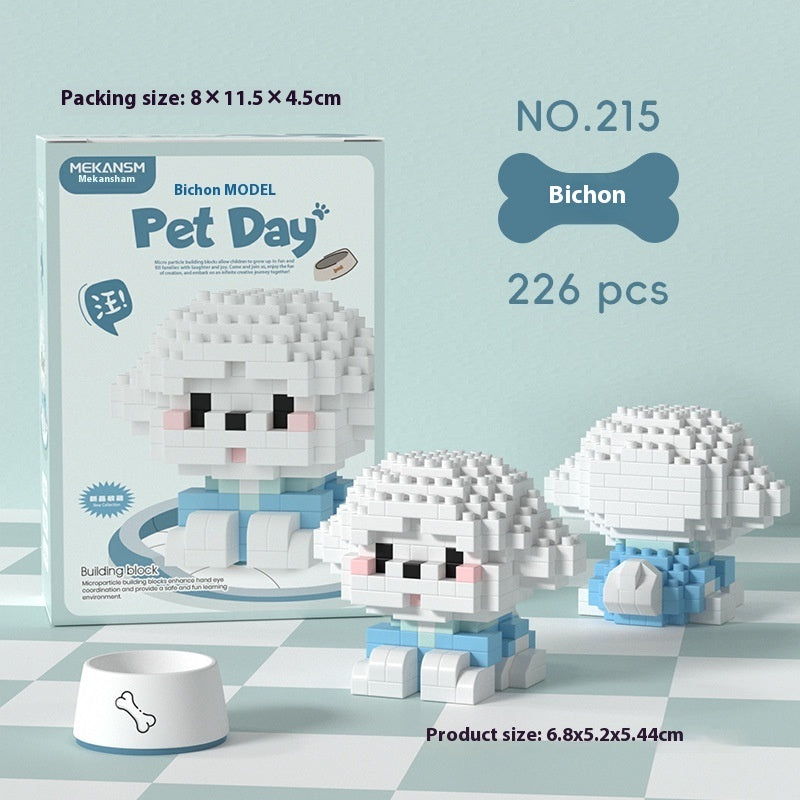 Cute Pet Cat and Dog Assembled Ornaments, DIY Particle Model Collectibles