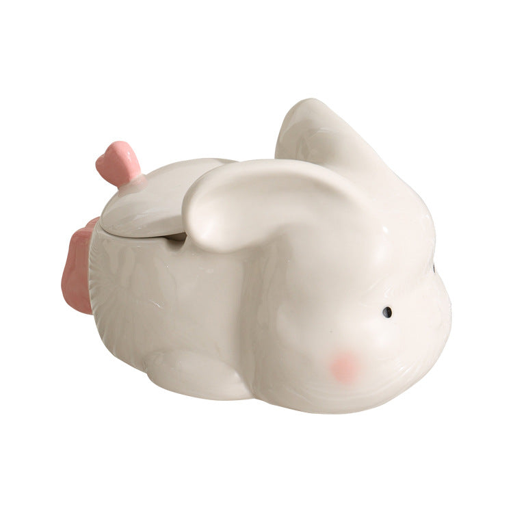 Cute Bunny Ceramic Ashtray, Creative High-Aesthetic Decorative Ornament