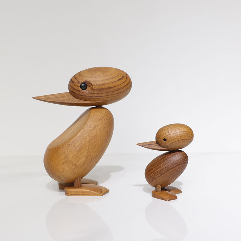 Natural Elegance: Solid Teak Wood Duck Animal Toy & Ornament (Pure Hands Craft).