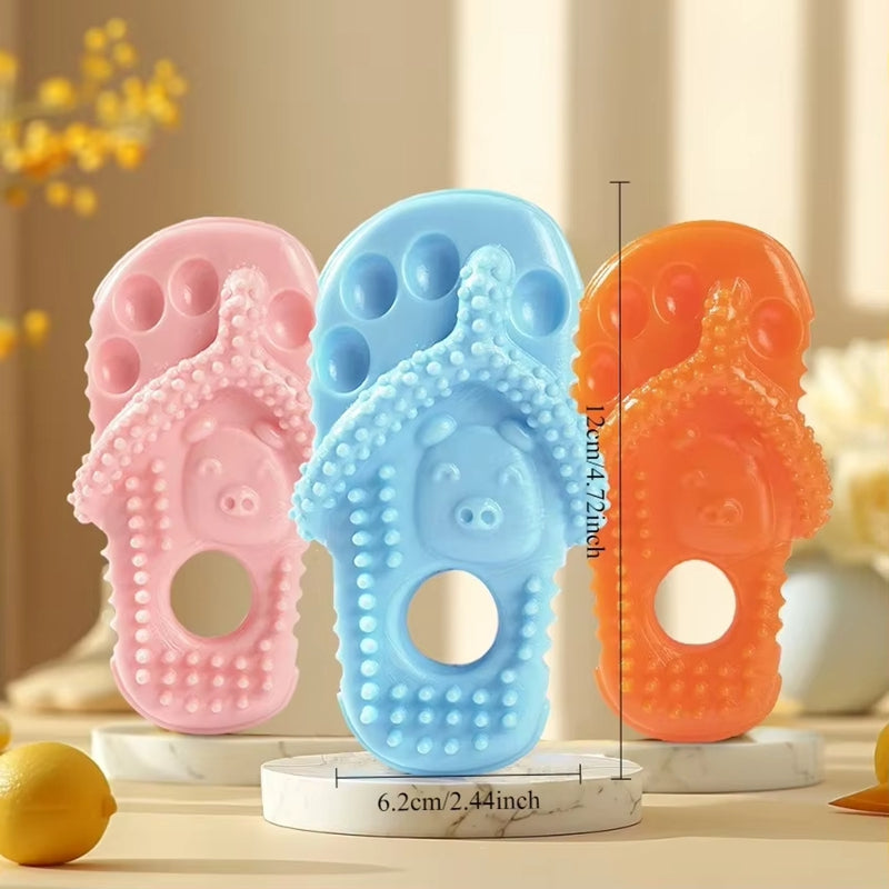 Pet Dog Chewing Toy Slippers, Durable Rubber Teething Shoes for Puppies