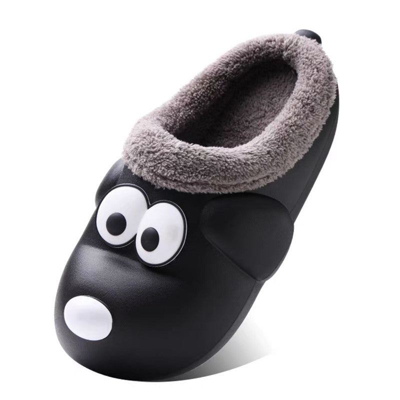 Cute Dog Shoes EVA Winter House Shoes, Unisex Fuzzy Cartoon Slippers