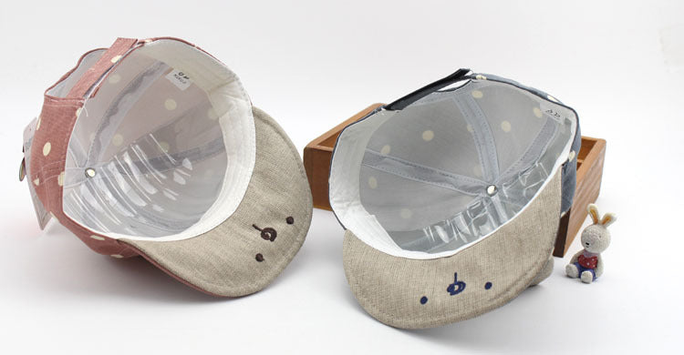 Cartoon Cute Bunny Soft-Brim Baseball Hat, Adjustable Cotton Cap for Kids