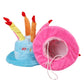 Dog Birthday Cake Hat, Adjustable Party Hat for Pets (Blue & Pink)