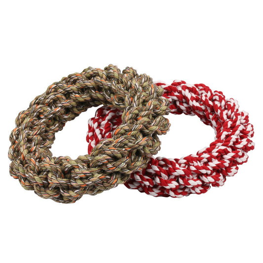 Pet Cotton Rope Knot Toy, Durable Dog Chew & Interactive Training Circle