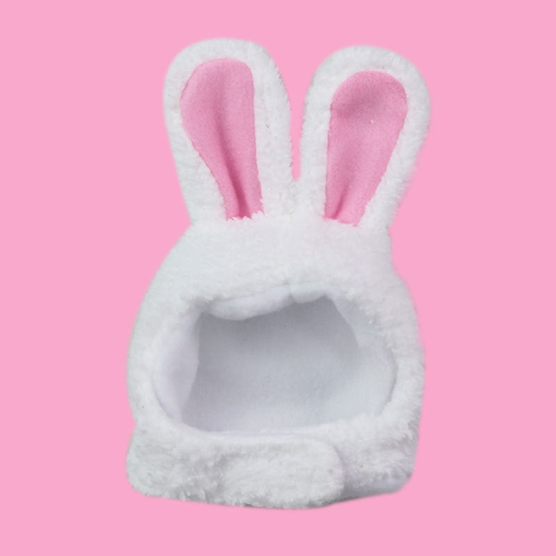 Cute Bunny Hat for Small & Medium Dogs and Cats, Plush Pet Headwear (Shu Cotton Velvet)