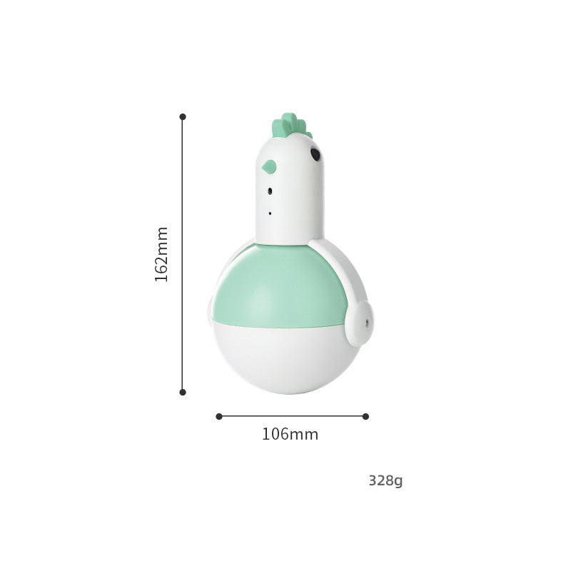 All-in-One Fun: Electric Chicken Glass Cat Toy (Laser, Sound, Self-Balancing Motion).