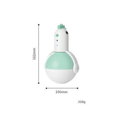 All-in-One Fun: Electric Chicken Glass Cat Toy (Laser, Sound, Self-Balancing Motion).