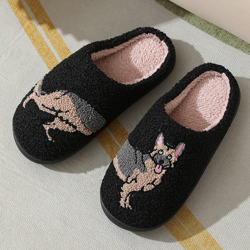New Comfort Home Cute Cartoon Little Wolf Dog Winter Cotton Slippers