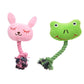 Bite-Resistant Vocalization Plush Toy, Dog Chew Toy with Squeaker (Pink Rabbit or Green Frog)