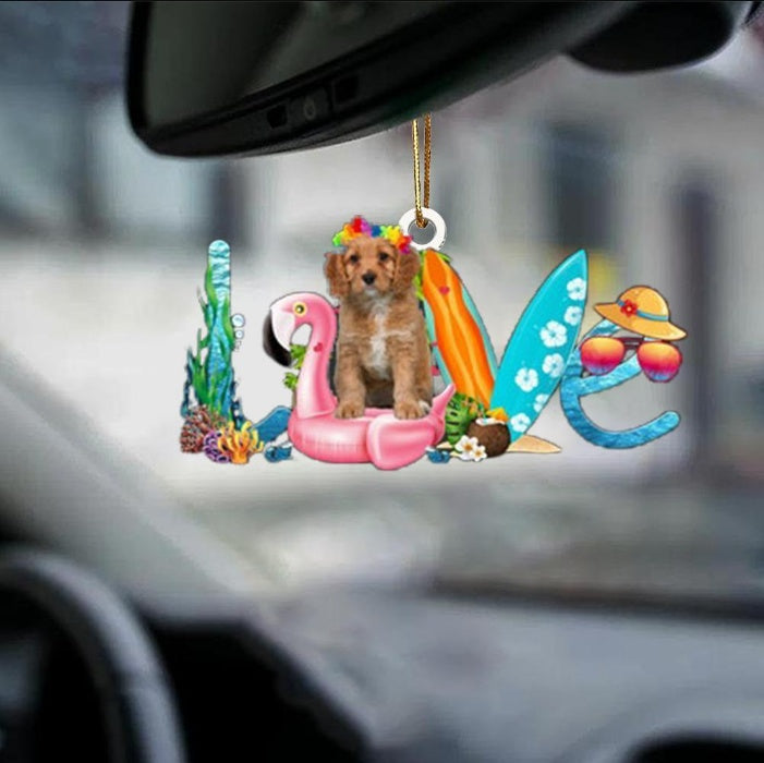 Sleeping Dog Angel Car Pendant, Acrylic Hanging Ornament for Cars, Doors & Home Decor