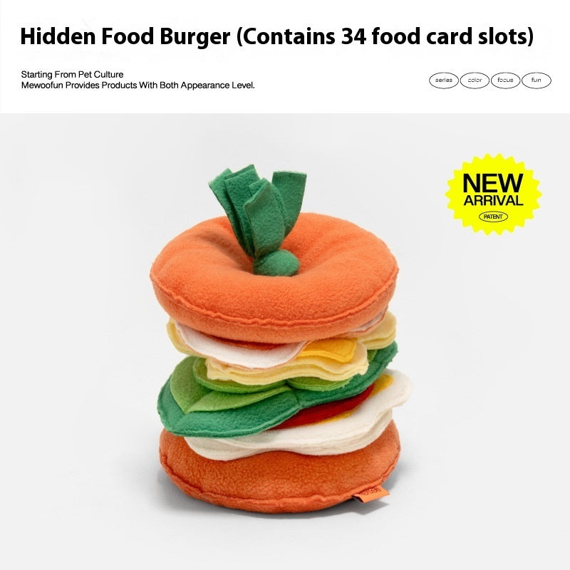 Mental Stimulation: Colorful Khaki Hamburger Sniffing Toy for Dog Food Leakage ($\mathbf{170\times 170\times 130\text{mm}}$).