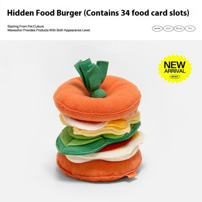 Mental Stimulation: Colorful Khaki Hamburger Sniffing Toy for Dog Food Leakage ($\mathbf{170\times 170\times 130\text{mm}}$).