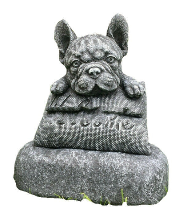 Welcome Dog Pillow Resin Ornament, Cartoon Watchdog Home Decor Craft