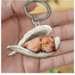 Creative Fashion Cute Dog-Shaped Acrylic Keychain, Single-Sided Print