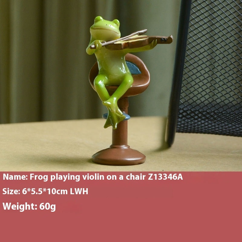 Pastoral Whimsy: Creative Cute Sunflower Frog Resin Ornaments (Many Poses).