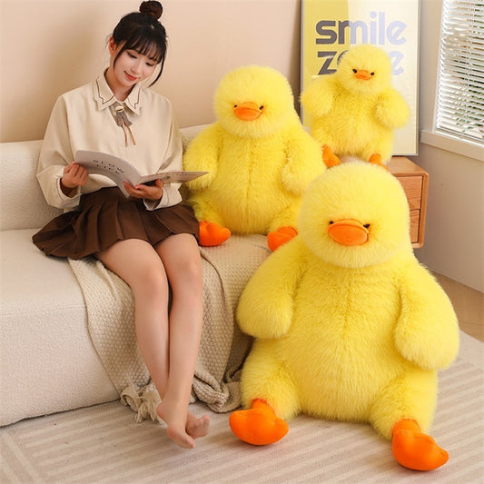 Cute Pier Duck Fluffy Big Doll – Soft Giant Plush Toy in White & Yellow