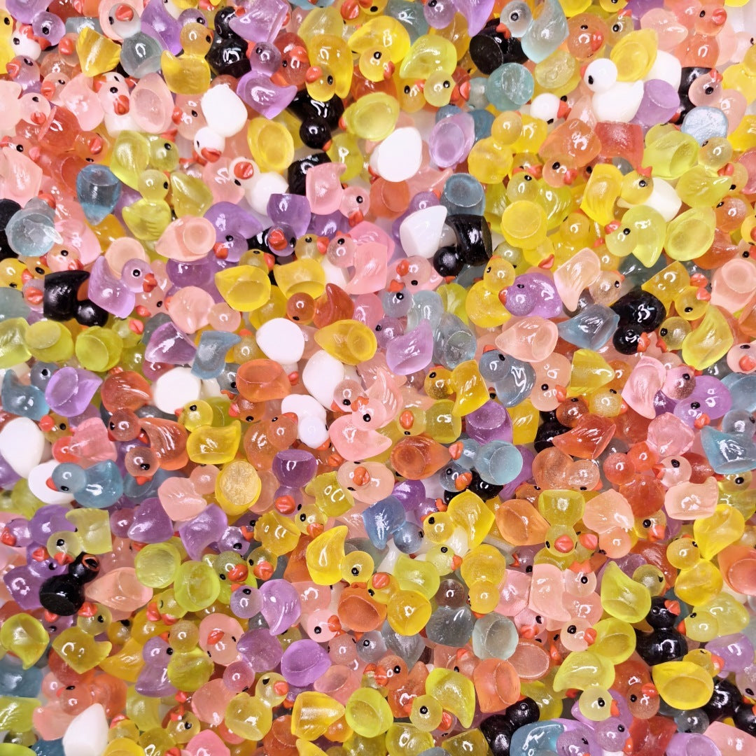 Luminous Mini Transparent Duck Ornaments – Cute DIY Glow-in-the-Dark Duck Accessories