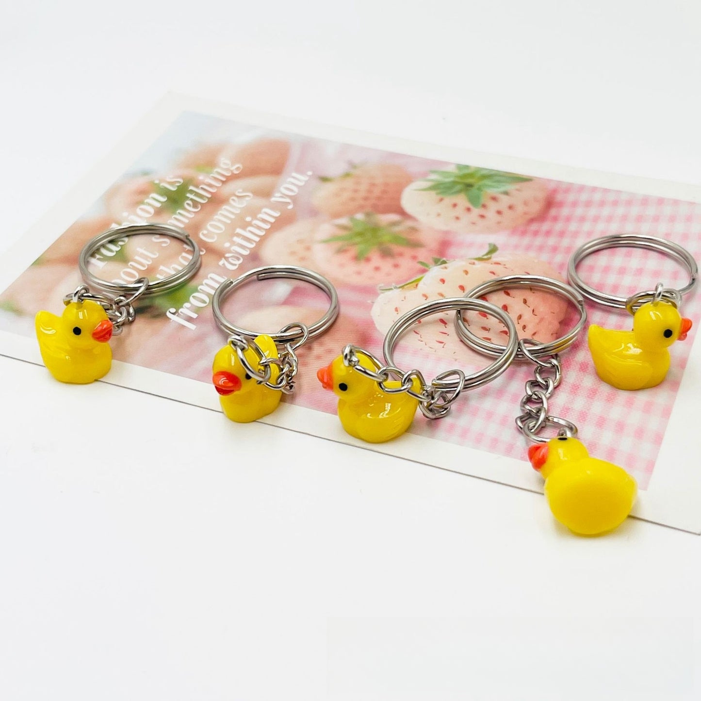 Pocket Pal: Creative Cartoon Mini Small Yellow Duck Keychain (Resin Pendant).