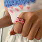 Macaron Pop: Simple Three-dimensional Frog Animal Resin Ring (Colorful Women's Style).