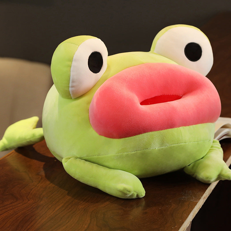 Big Personality: $\mathbf{35\text{cm}}$ to $\mathbf{55\text{cm}}$ Big Mouth Frog Plush Doll (Soft Short Plush).