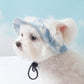 Adjustable Pet Sun Hat with Ear Holes, Tie-Dye Cap for Small & Medium Dogs & Cats