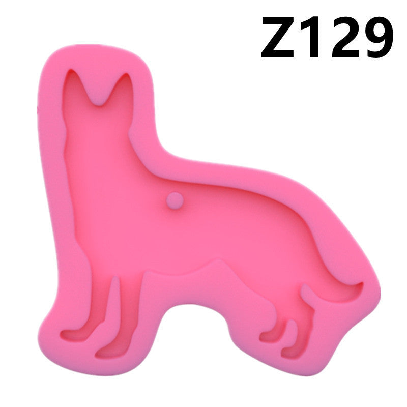 Dog Mirror Silicone Keychain Mold, Irregular Resin Mold for DIY Keychains