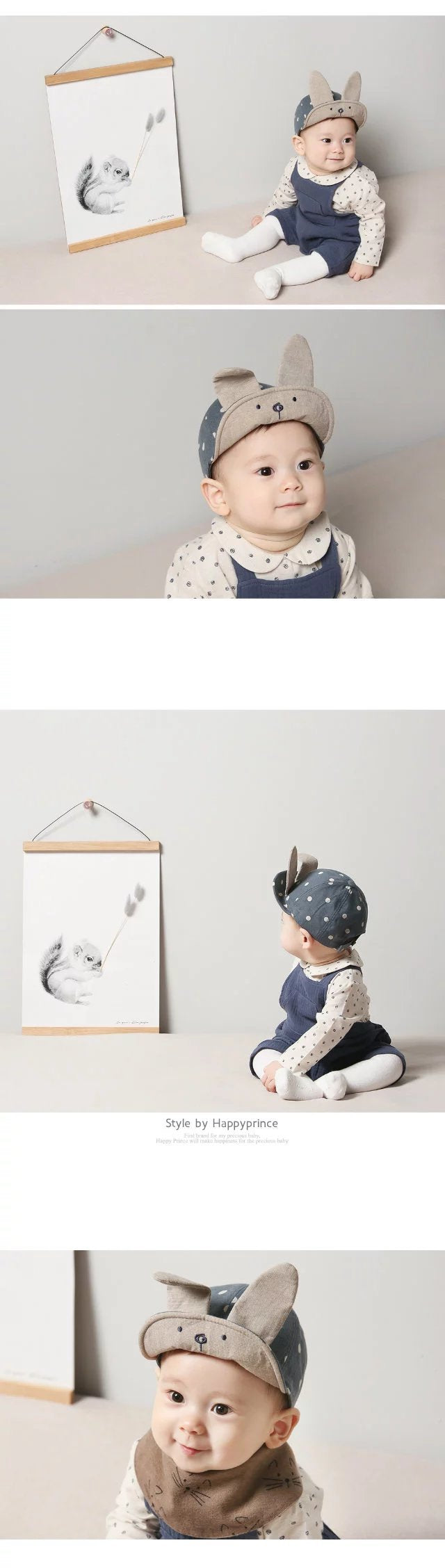 Cartoon Cute Bunny Soft-Brim Baseball Hat, Adjustable Cotton Cap for Kids