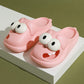Cartoon Big Eye Dog Slippers for Women, Cute PVC Indoor Home Shoes