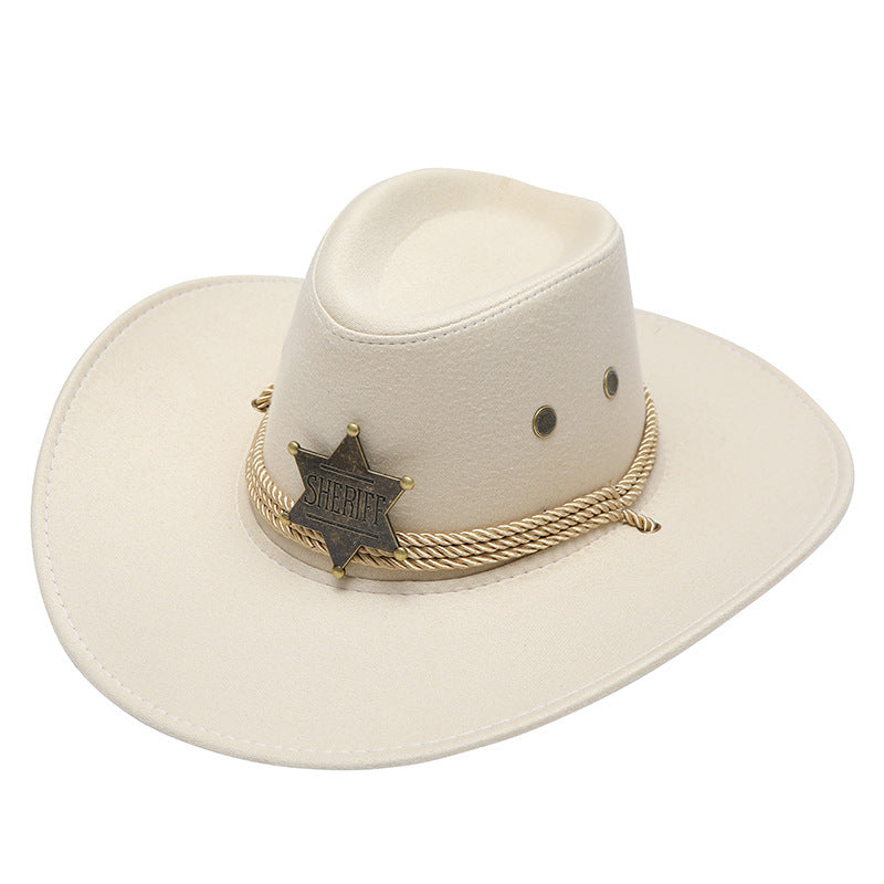 Year-Round Adventure: American Trend Three Ropes Cowboy Hat (Wool Blend, Flat Top).