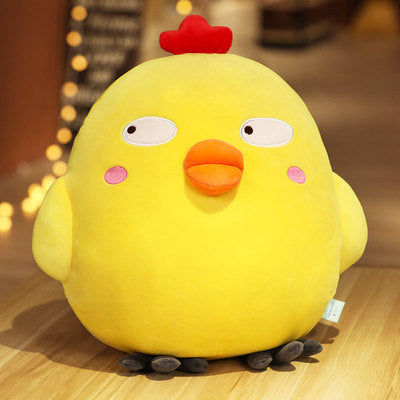 Cute Funny Expression Little Yellow Chicken Doll – Cartoon Plush Cushion & Pillow