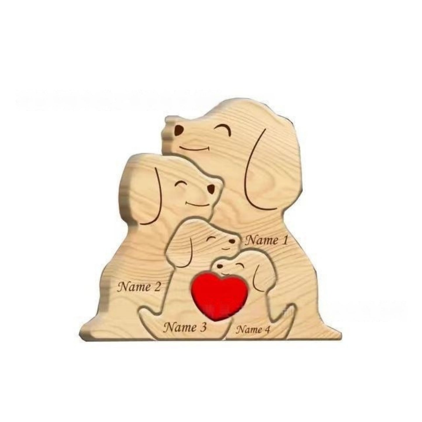 Personalized Wooden Dog-Shaped Ornament, Modern Minimalist Home Decor