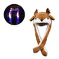 LED Christmas Bunny Hat, Moving Ear Plush Airbag Cap with Lights