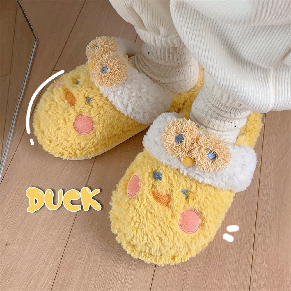 Cozy Steps: Cute Duck Paw Full Pack Indoor Cotton Slippers (Warm & Non-Slip).
