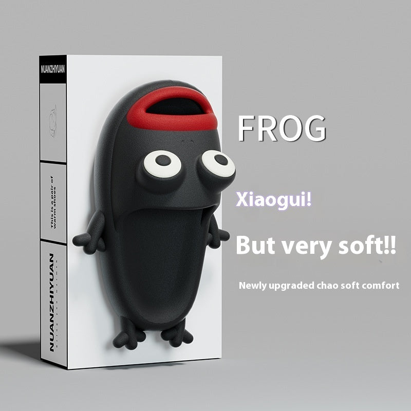 Summer Fun: Female Cartoon Frog Funny Flip Flops for Couples (Multiple Colors).