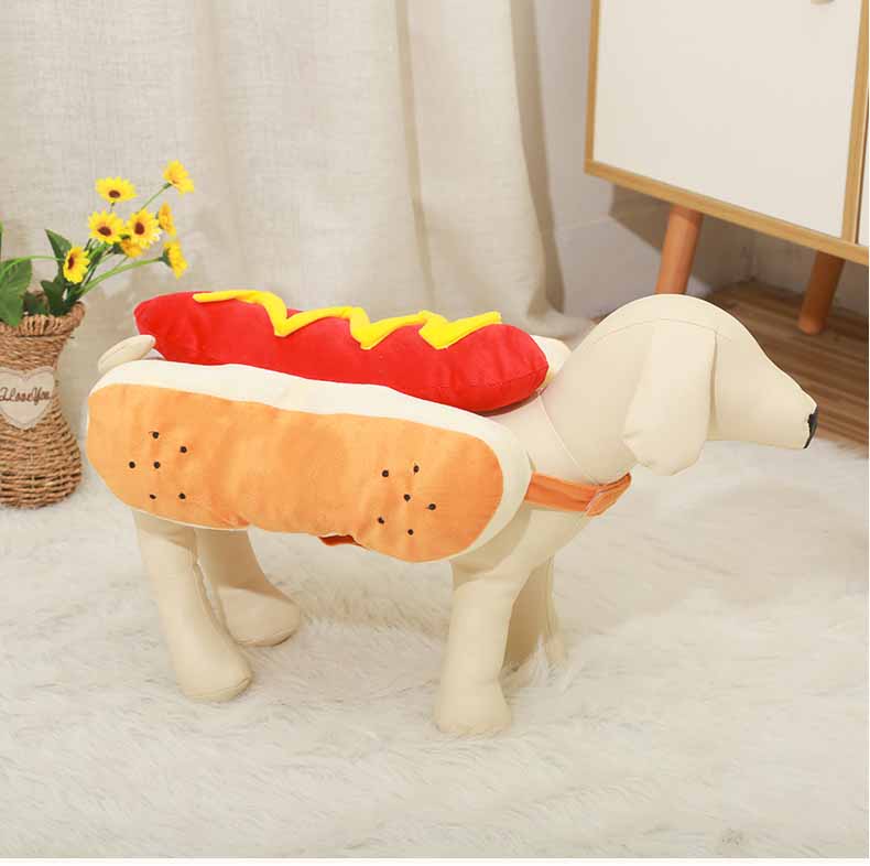 Funny Halloween Costumes for Dogs, Hot Dog Design Pet Outfit for Cats & Puppies