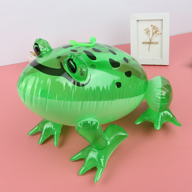 Nighttime Fun: PVC Inflatable Light-emitting Spotted Frog Toy (Ages $\mathbf{7-14}$+).