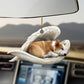 Sleeping Dog Angel Car Pendant, Cute Acrylic Hanging Ornament for Cars, Doors & Home Decor
