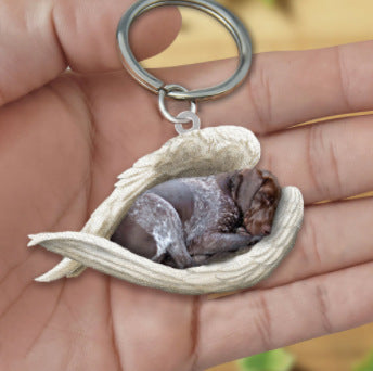 Creative Fashion Cute Dog-Shaped Acrylic Keychain, Single-Sided Print