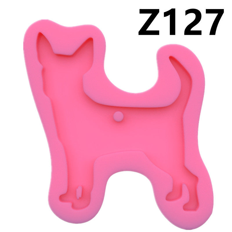Dog Mirror Silicone Keychain Mold, Irregular Resin Mold for DIY Keychains