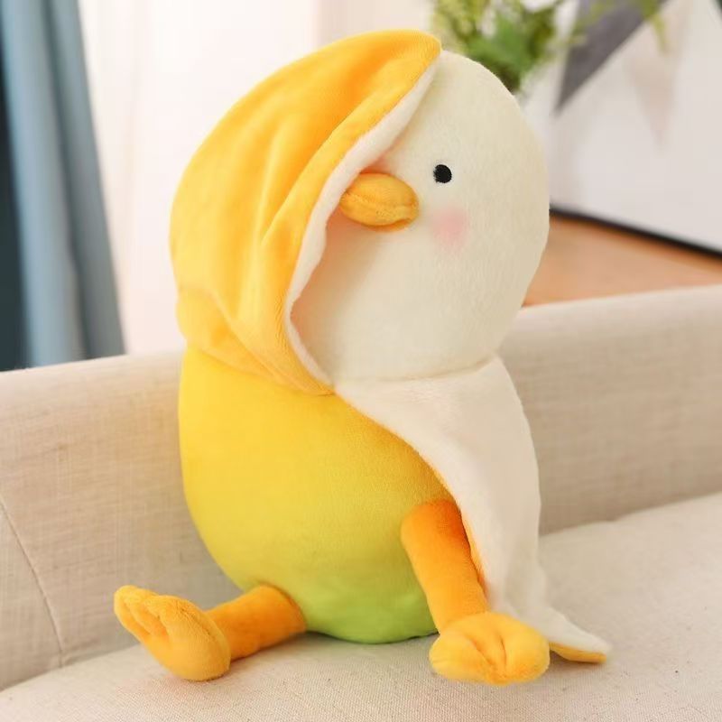 Mango Plush Chicken Toy – Cartoon Peeling Chick Doll