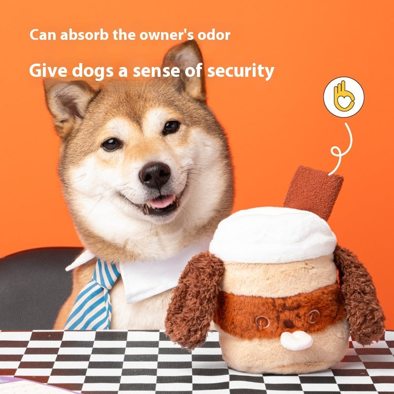 Big Burger Dog Toy, Border Collie Bite-Resistant Plush Puzzle & Treat Hiding Toy