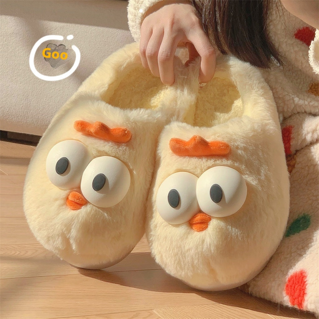 Cozy Steps: Cute Duck Paw Full Pack Indoor Cotton Slippers (Warm & Non-Slip).