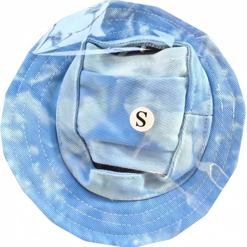 Summer Dog & Cat Wear-Resistant Breathable Bucket Hat, Denim-Style Pet Sun Hat