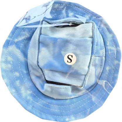 Summer Dog & Cat Wear-Resistant Breathable Bucket Hat, Denim-Style Pet Sun Hat