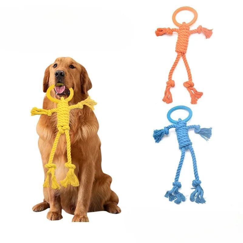 Tough Tug: Modern Dog Chew Toy with Cotton Rope for Molar Teeth Cleaning (Tear-Resistant, $\mathbf{50\text{cm}}$ Long).