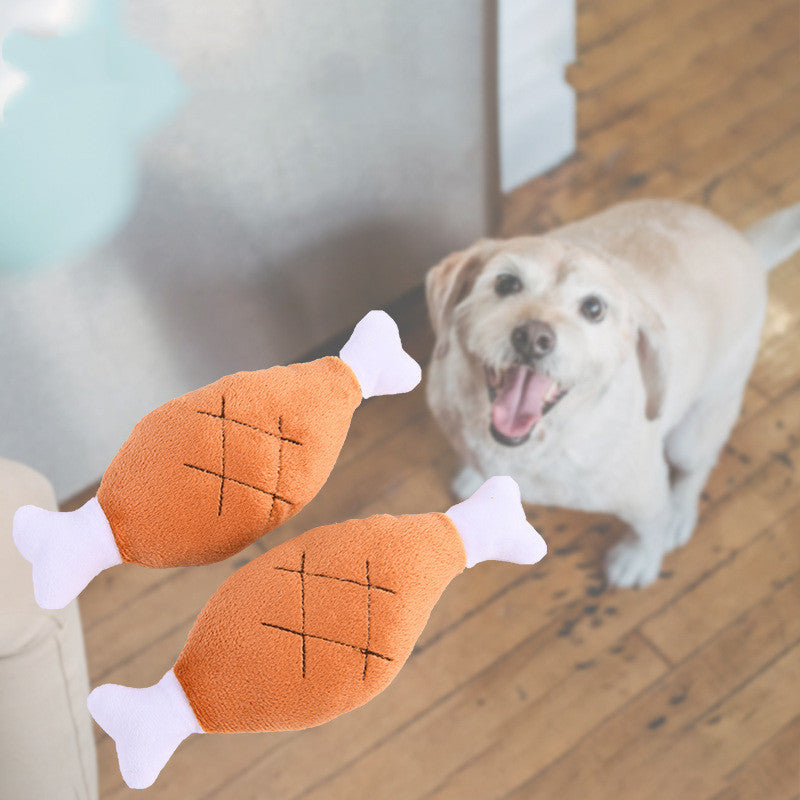 Interactive & Durable: Vocal Chicken Leg Pet Toy for Bite-Resistant Training (2 Styles).