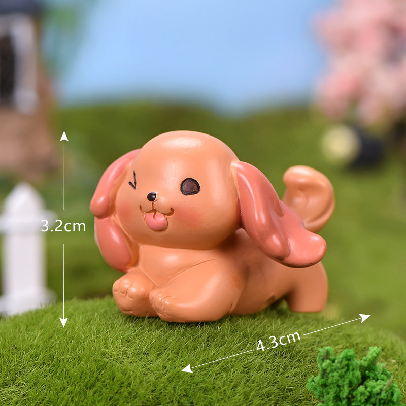 Micro Landscape Bonsai Dog Ornament, Small Cartoon Resin Decorative Craft